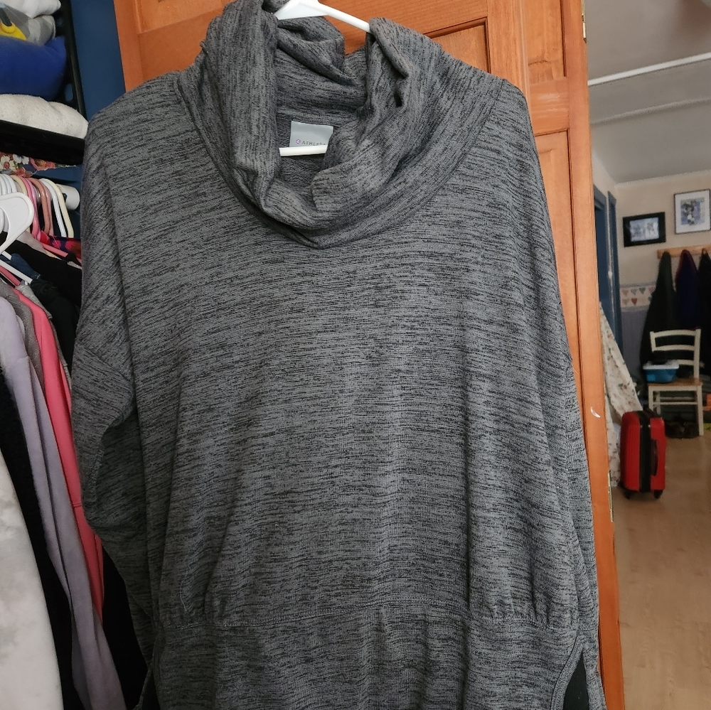 Athleta cowl neck top, gray heather